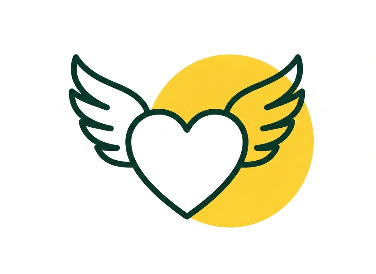 Coeur avec des ailes